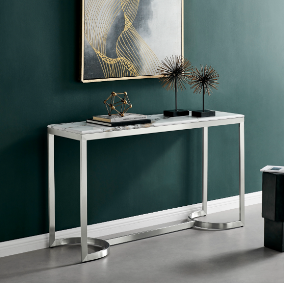 Aristo Luxe Chrome Console Table