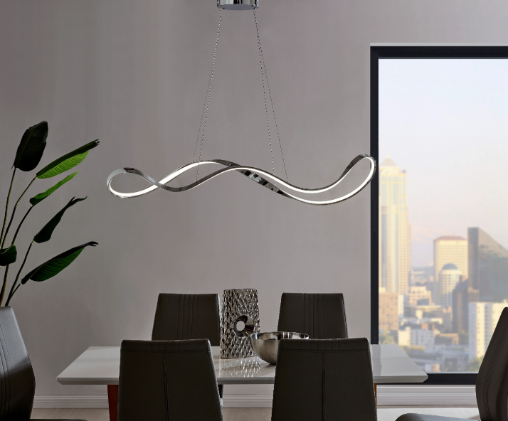 Xiamen LED Adjustable Chandelier // Chrome