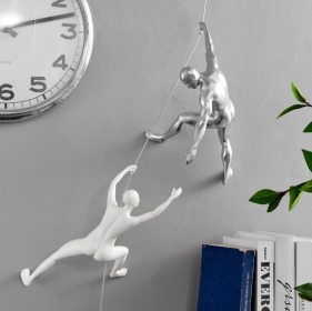 Matte Black & White Wall Sculpture Couple