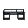 Black Music Desk with Earphone Rack