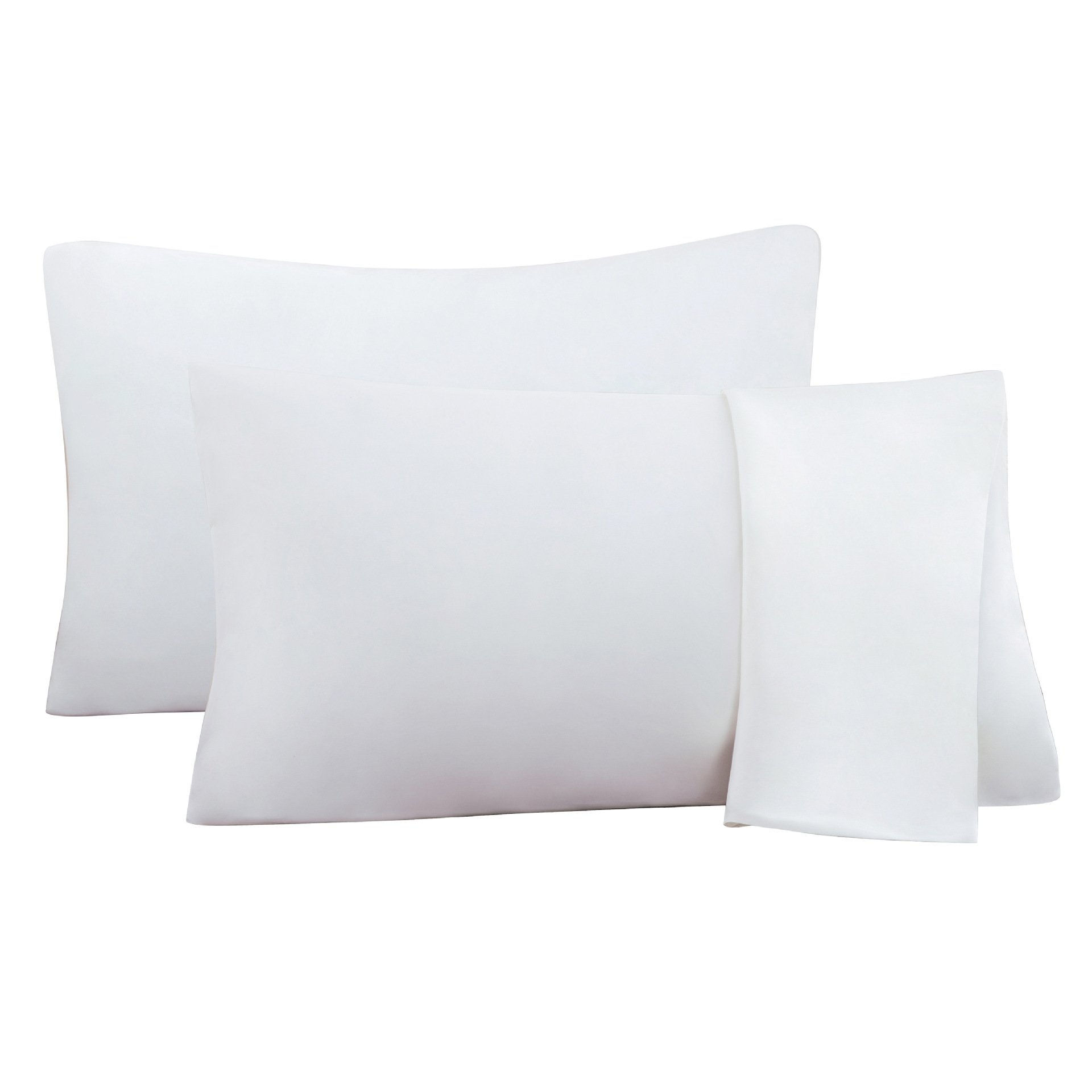 75D Satin Artificial Silk Pillowcase (Option: White brushed-Standard 20X26in)