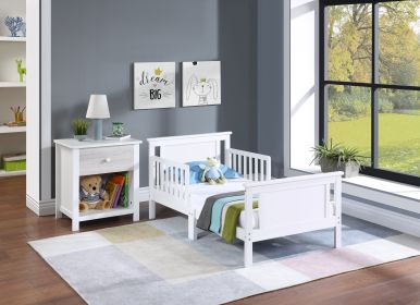 Connelly Reversible Panel Toddler Bed Midnight Blue/Vintage Walnut (Color: White/Rockport Gray)