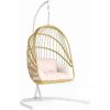 Chair Beach Wicker Swing Egg Chair With Cushions 370lbs Indoor Hanging Lounger Patio Bedroom - Beige Outdoor Swing Terrace Room